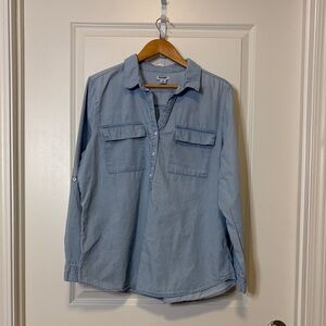 Old Navy 100%Cotton Light Blue Pull Over Shirt XL